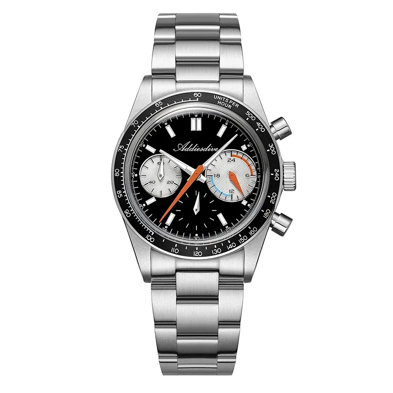 Addiesdive AD2539 37mm VK 63 Racing Chronograph - Black