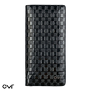 Portefeuille Long en Cuir Tressé - Full Black