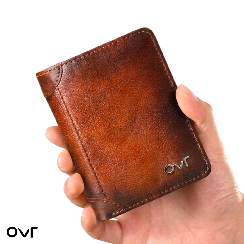 Portefeuille de poche vertical en Cuir souple - Marron